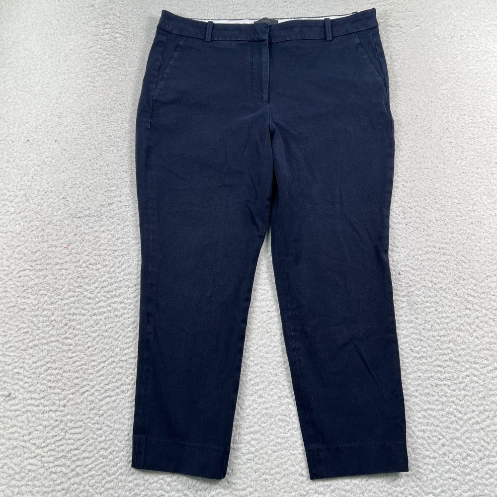 J. Crew Pants Womens 14 High Rise Cameron Bi-Stretch Cropped Office Career Navy